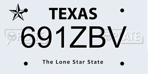 691ZBV Texas License Plate