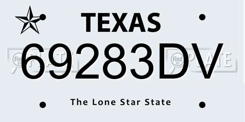 69283DV Texas License Plate