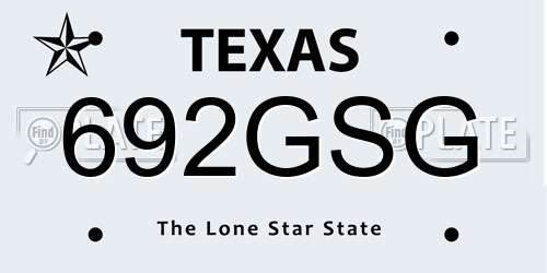 692GSG Texas License Plate