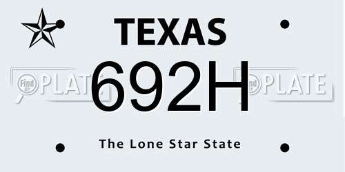 692H Texas License Plate