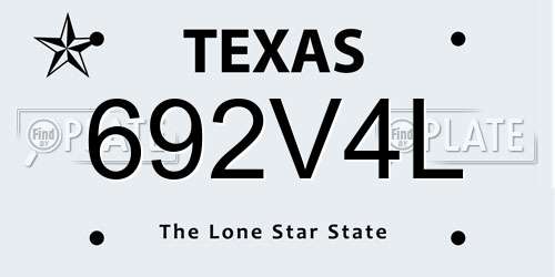 692V4L Texas License Plate