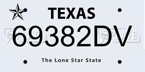 69382DV Texas License Plate