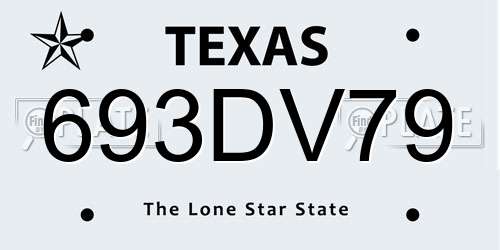 693DV79 Texas License Plate