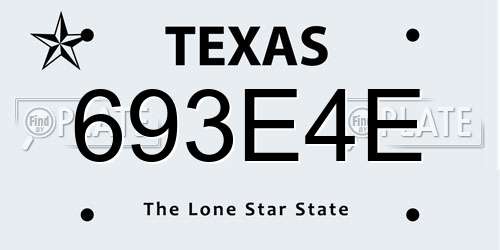 693E4E Texas License Plate
