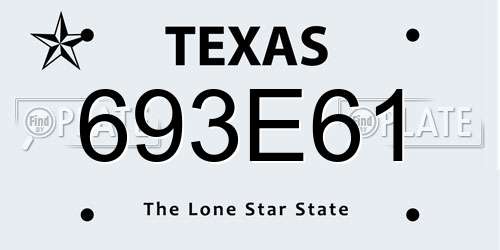 693E61 Texas License Plate
