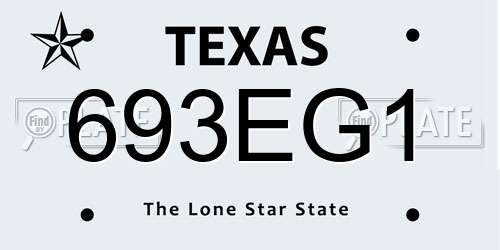 693EG1 Texas License Plate