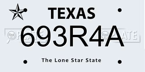 693R4A Texas License Plate