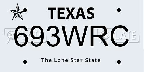 693WRC Texas License Plate
