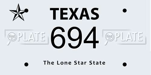 694 Texas License Plate