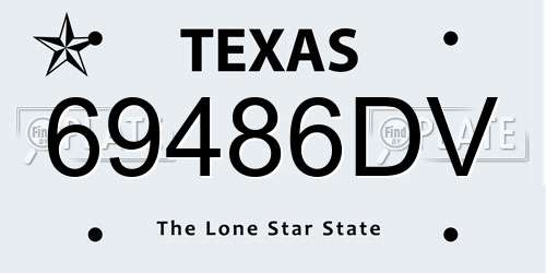 69486DV Texas License Plate