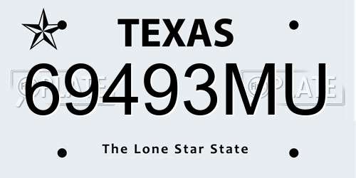 69493MU Texas License Plate