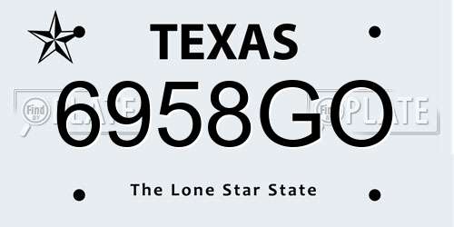 6958GO Texas License Plate