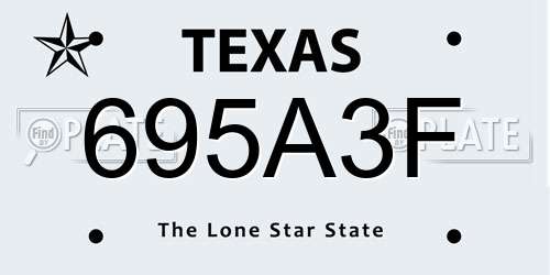 695A3F Texas License Plate