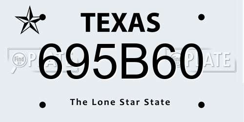 695B60 Texas License Plate