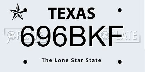 696BKF Texas License Plate