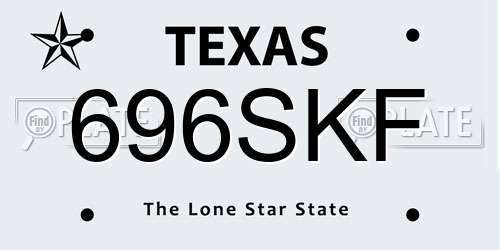 696SKF Texas License Plate