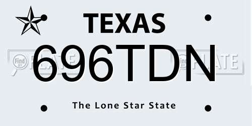 696TDN Texas License Plate