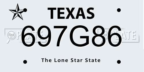 697G86 Texas License Plate
