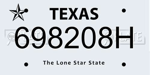 698208H Texas License Plate