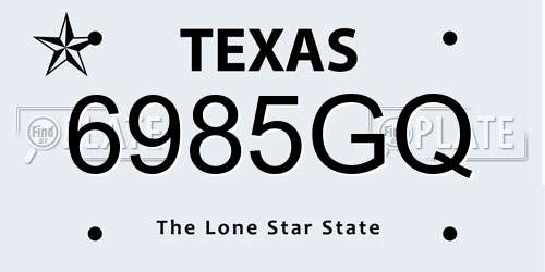 6985GQ Texas License Plate