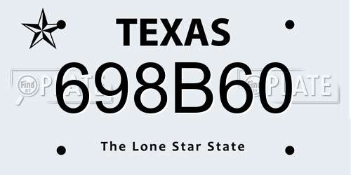 698B60 Texas License Plate