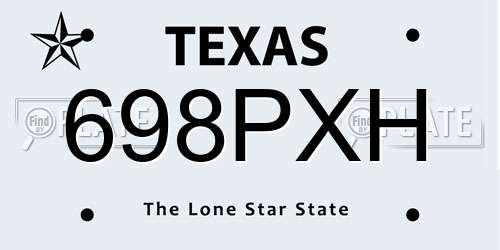 698PXH Texas License Plate