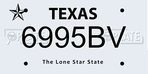 6995BV Texas License Plate