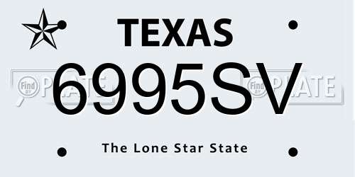 6995SV Texas License Plate