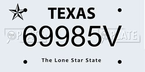 69985V Texas License Plate