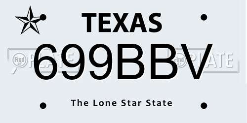 699BBV Texas License Plate