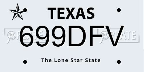 699DFV Texas License Plate