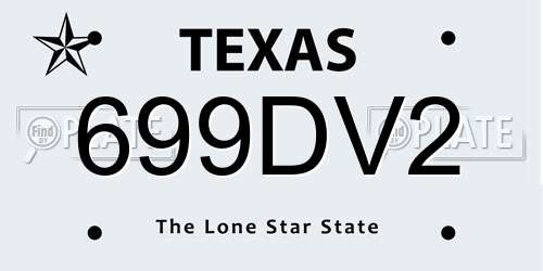 699DV2 Texas License Plate