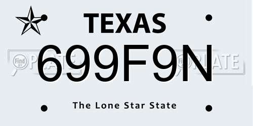 699F9N Texas License Plate
