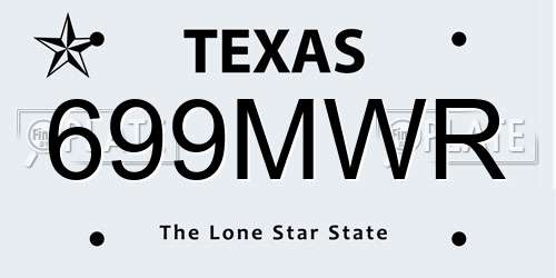699MWR Texas License Plate