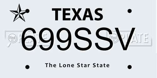 699SSV Texas License Plate