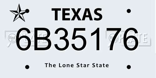 6B35176 Texas License Plate