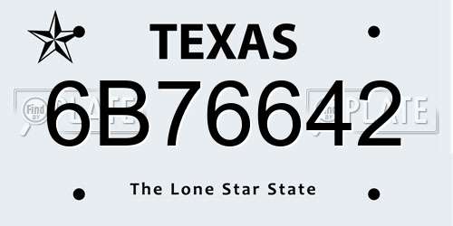 6B76642 Texas License Plate