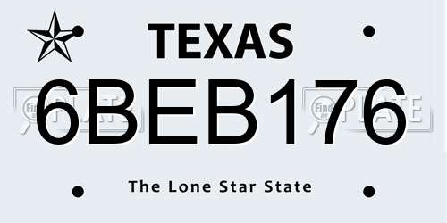 6BEB176 Texas License Plate