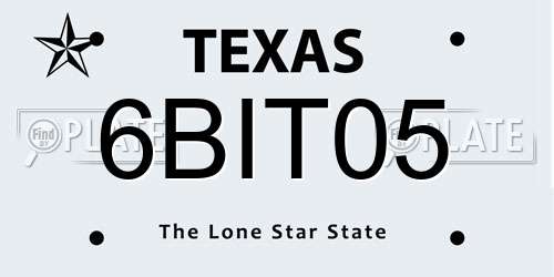 6BIT05 Texas License Plate