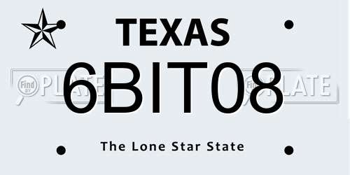 6BIT08 Texas License Plate