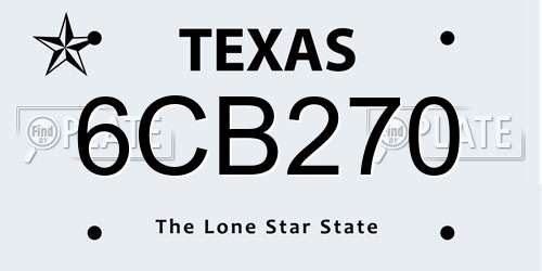 6CB270 Texas License Plate