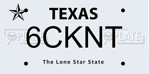 6CKNT Texas License Plate