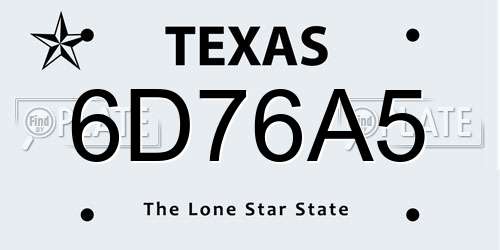 6D76A5 Texas License Plate