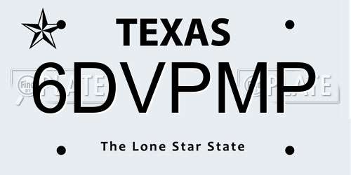 6DVPMP Texas License Plate