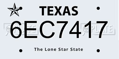 6EC7417 Texas License Plate