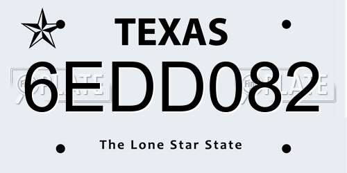 6EDD082 Texas License Plate