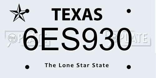 6ES930 Texas License Plate