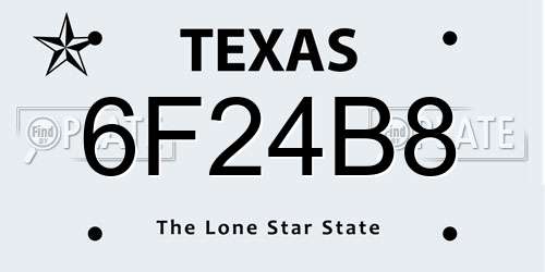 6F24B8 Texas License Plate