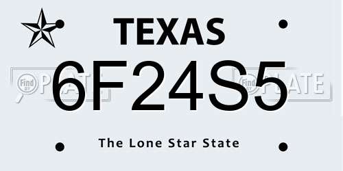 6F24S5 Texas License Plate