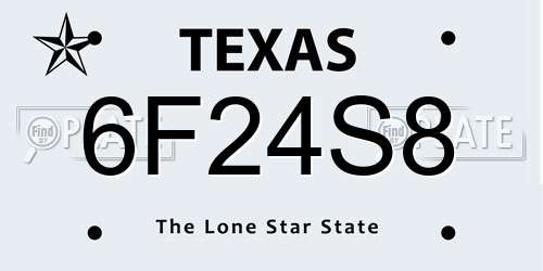 6F24S8 Texas License Plate